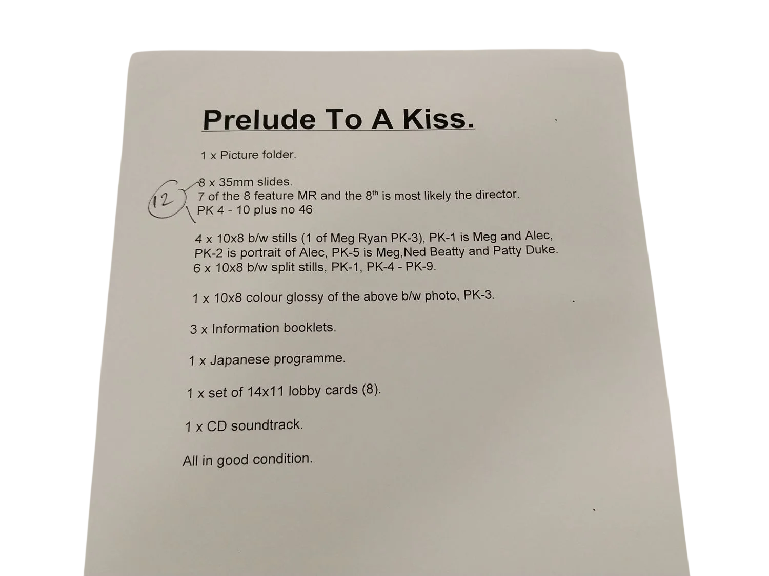 Prelude to a Kiss (1992) Complete Press Kit with Slides & Photos 005), изображение 5
