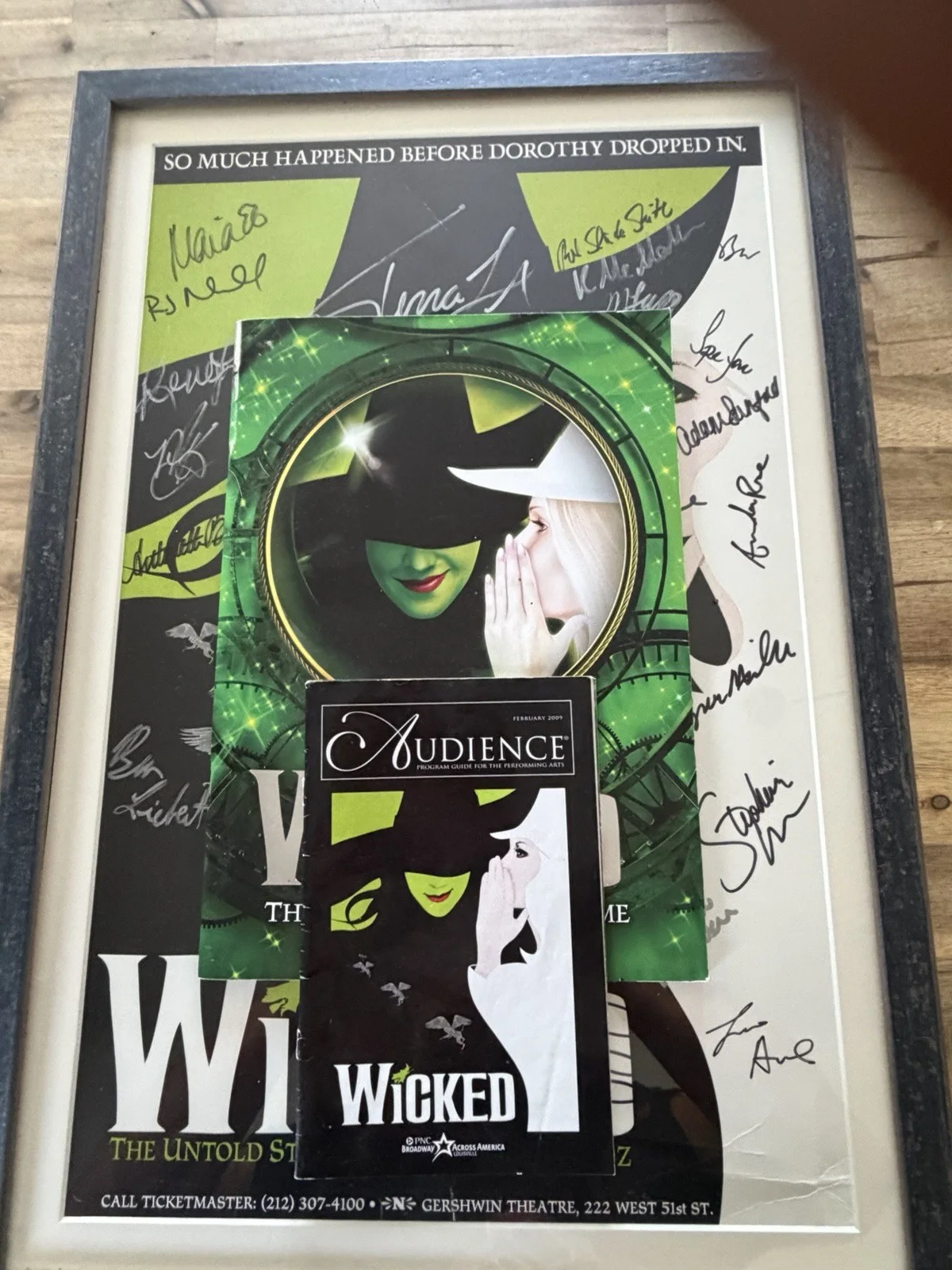 Wicked Broadway Cast Signed Framed Poster, image 5