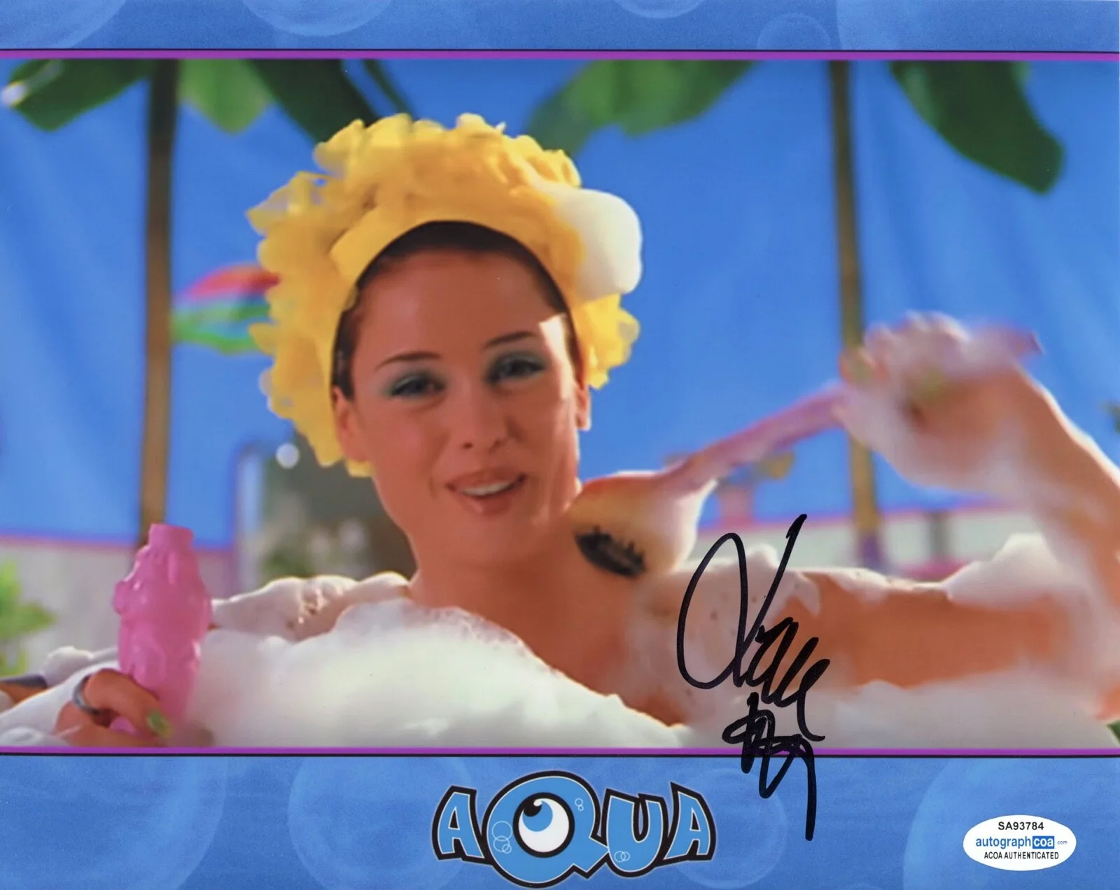 LENE NYSTROM — Lene Nystrom signed "AQUA" signed 8x10 Photo EXACT PROOF b SEXY Barbie Girl ACOA, изображение 4
