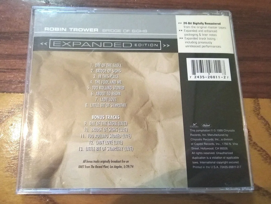 Robin Trower - Bridge Of Sighs (CD) Signed! Great Shape., image 4