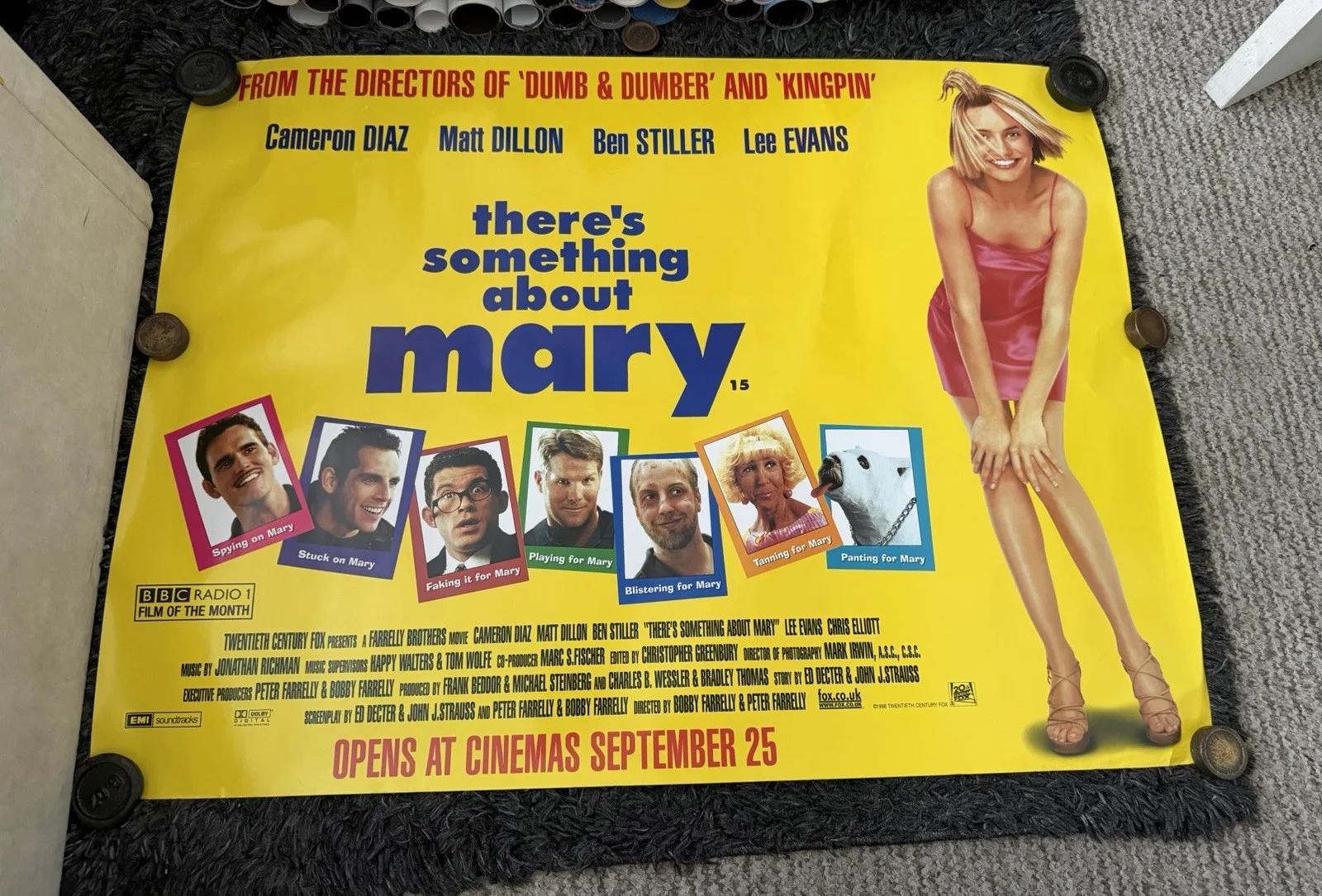 Vintage 1998 There’s Something About Mary Cinema Movie Posters, изображение 2