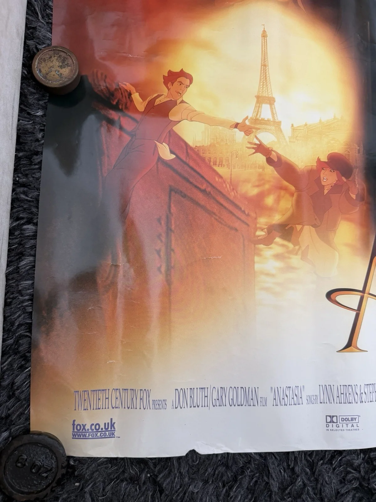 Vintage Original 1997 Anastasia Film Cinema Poster Quad, изображение 4