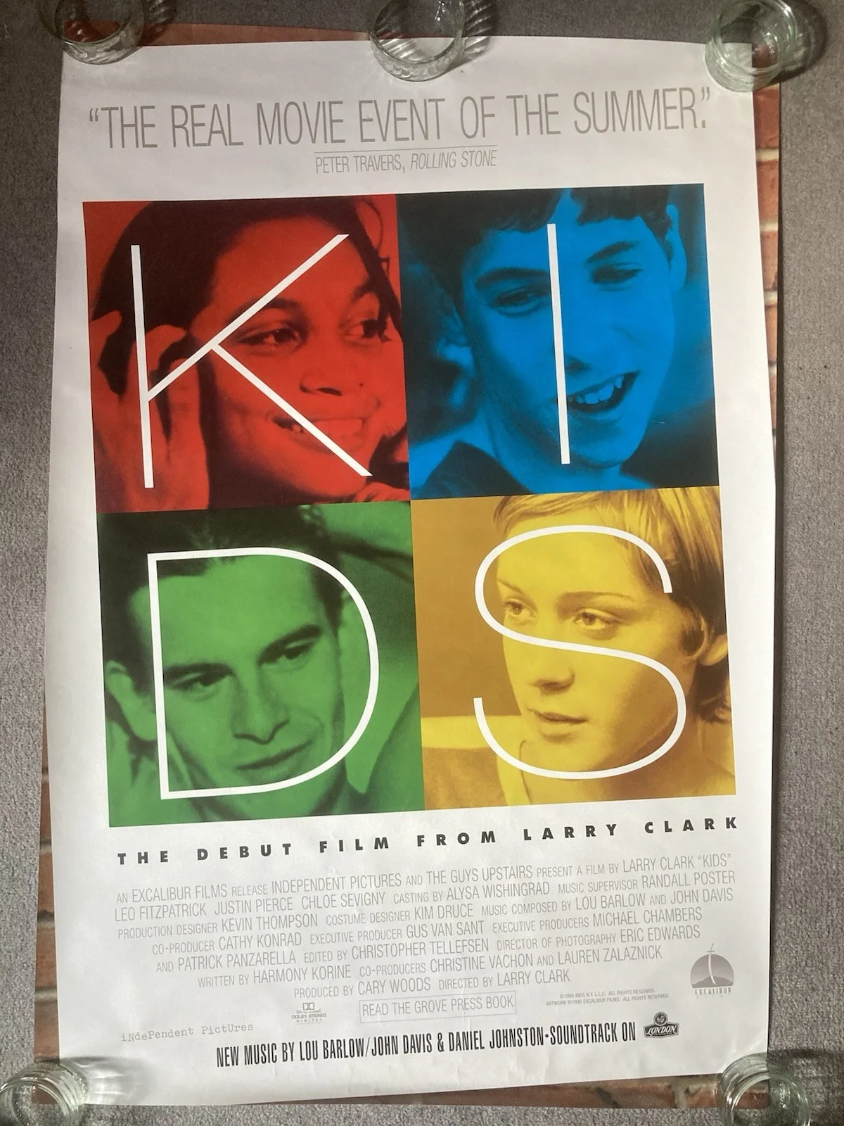 KIDS (1995) Original U.S One Sheet cinema movie poster Larry Clark Film RARE, изображение 2