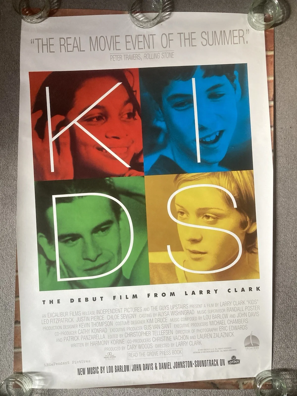 KIDS (1995) Original U.S One Sheet cinema movie poster Larry Clark Film RARE, изображение 3