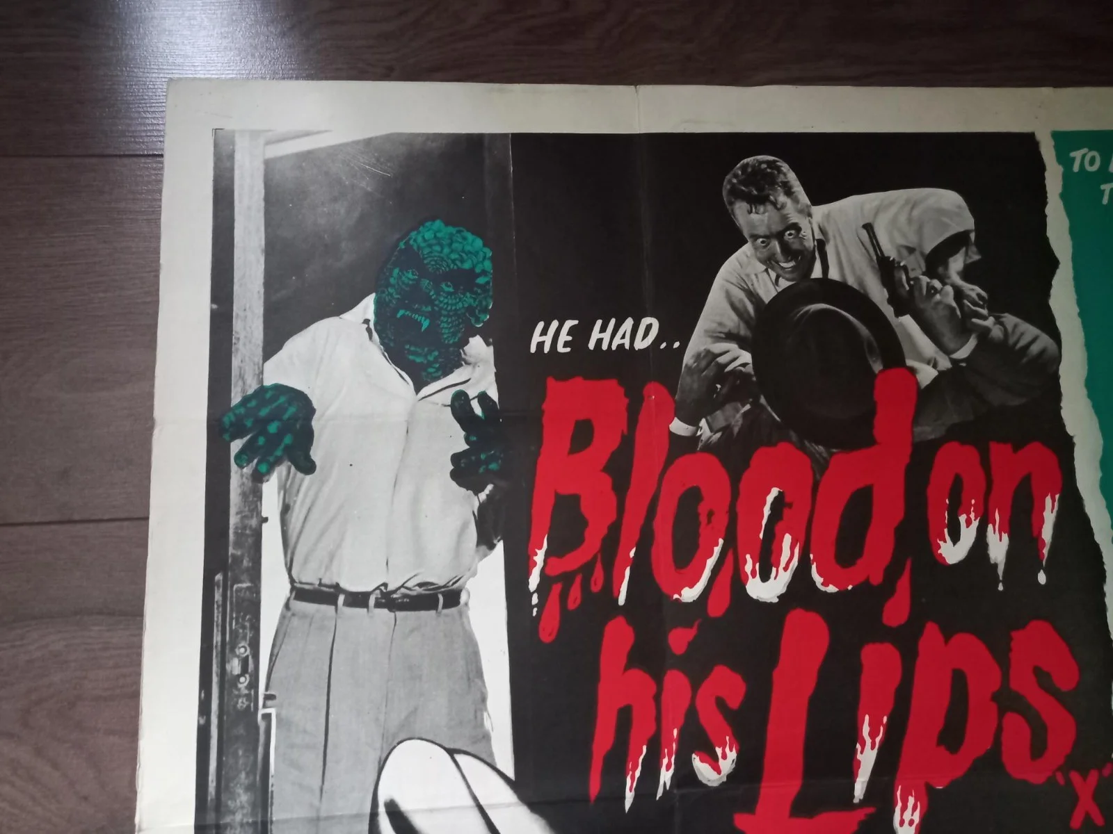 BLOOD ON HIS LIPS & THE COFFIN CAME BY POST 1958 BRITISH QUAD POSTER, изображение 3