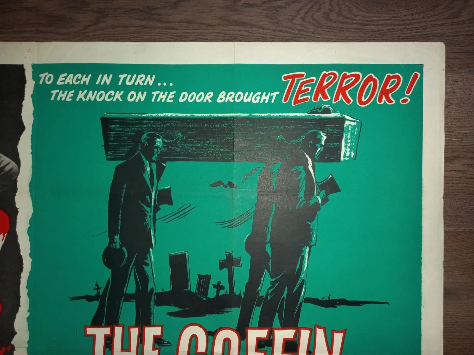 BLOOD ON HIS LIPS & THE COFFIN CAME BY POST 1958 BRITISH QUAD POSTER, изображение 4