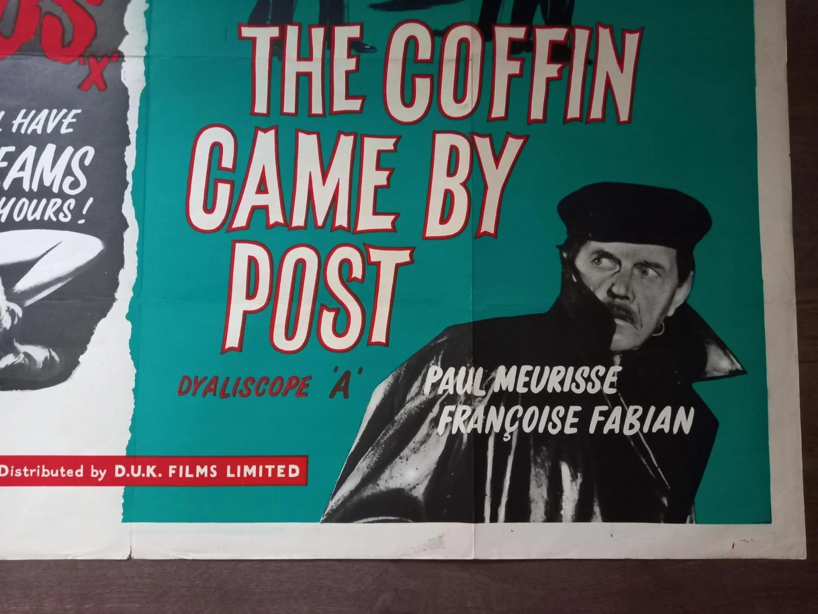 BLOOD ON HIS LIPS & THE COFFIN CAME BY POST 1958 BRITISH QUAD POSTER, изображение 5