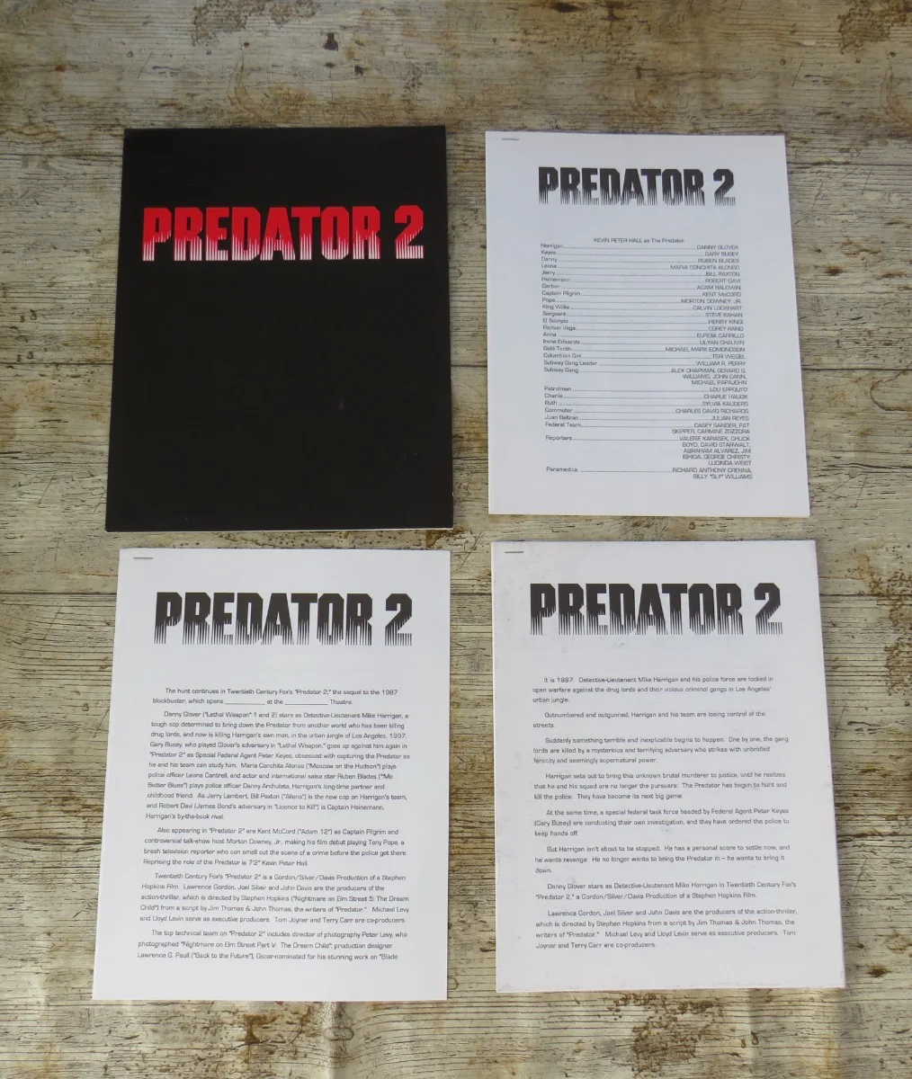 PREDATOR 2 ORIGINAL 1990 CINEMA FILM MOVIE PRESS KIT Danny Glover 9 PHOTOS, изображение 3