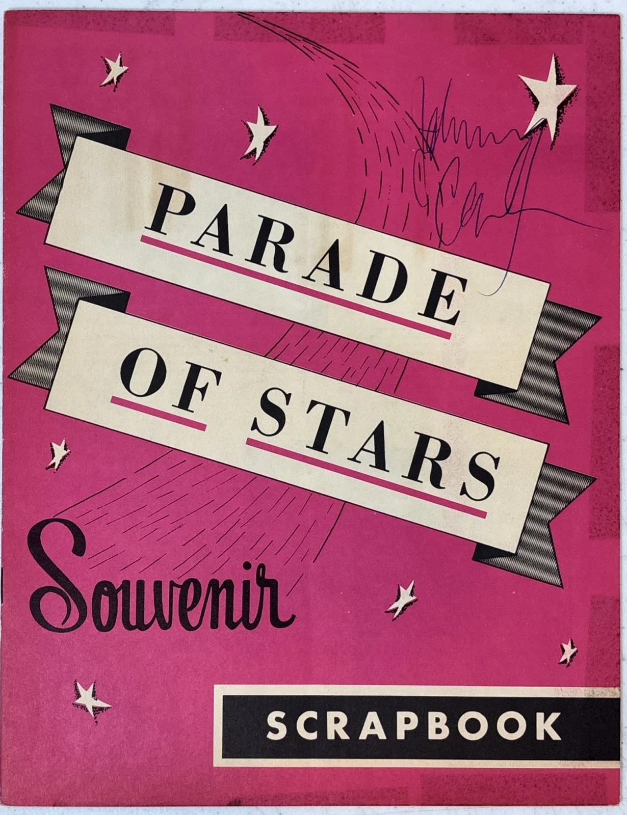 JOHNNY CASH Double SIGNED Parade of Stars Souvenir Scrapbook (1950s) PSA DNA COA, изображение 2