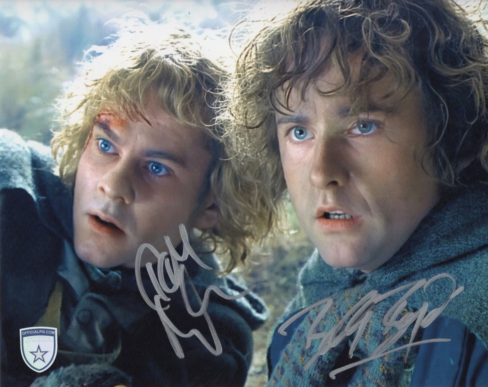 Dominic Monaghan & Billy Boyd — Signed LOTR Hobbits 8x10 Photo Dominic Monaghan & Billy Boyd Official Pix COA