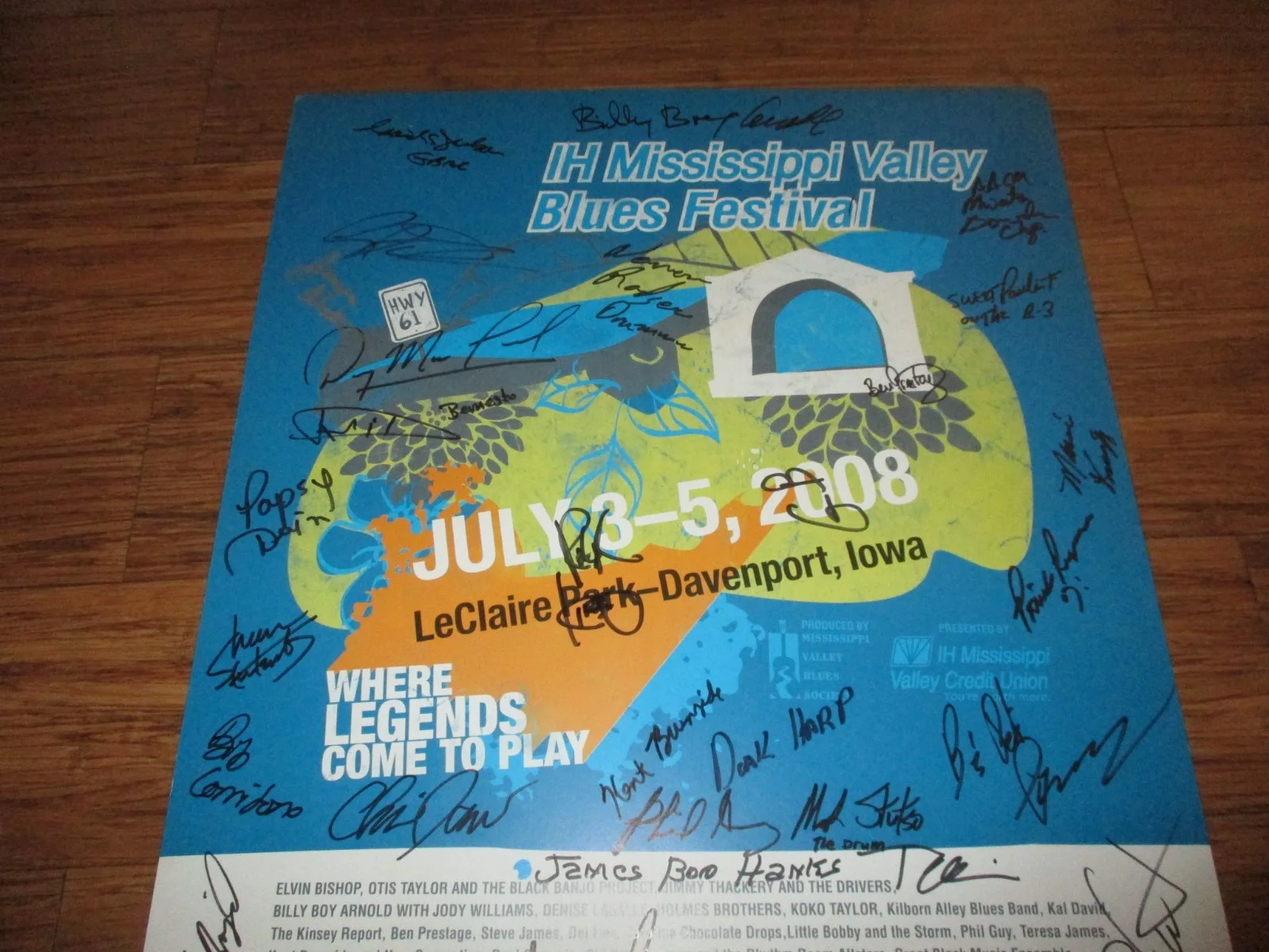 2008 Signed Mississippi Valley Blues Poster - Elvin Bishop, Doug MacLeod, Others, изображение 2