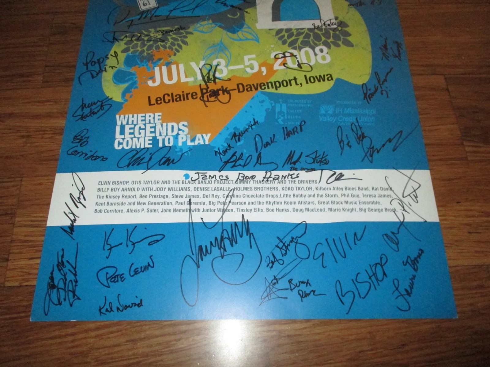 2008 Signed Mississippi Valley Blues Poster - Elvin Bishop, Doug MacLeod, Others, изображение 3