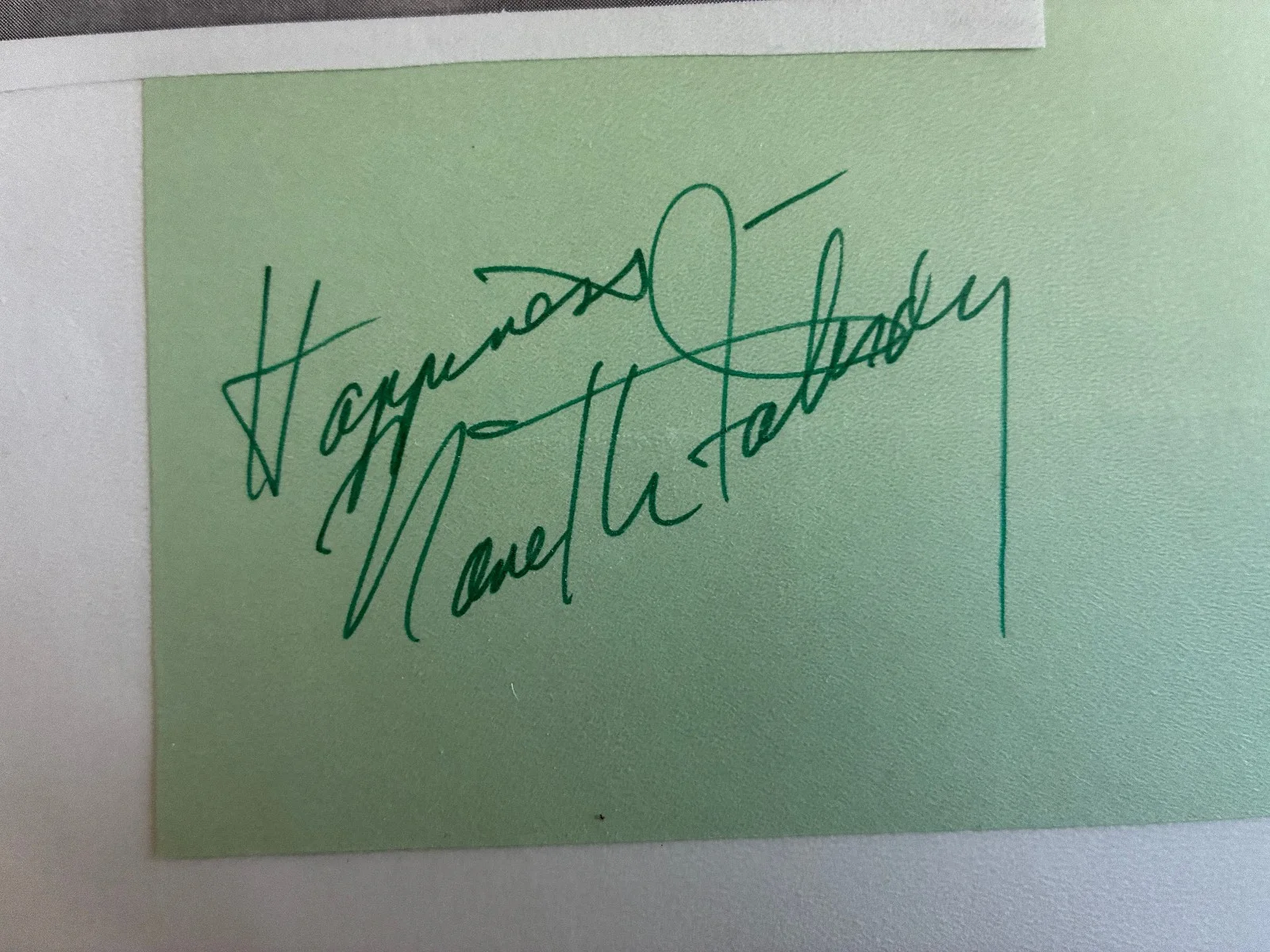 Nanette Fabray — Nanette Fabray Autographed/Signed 3x5 Index Card, image 2