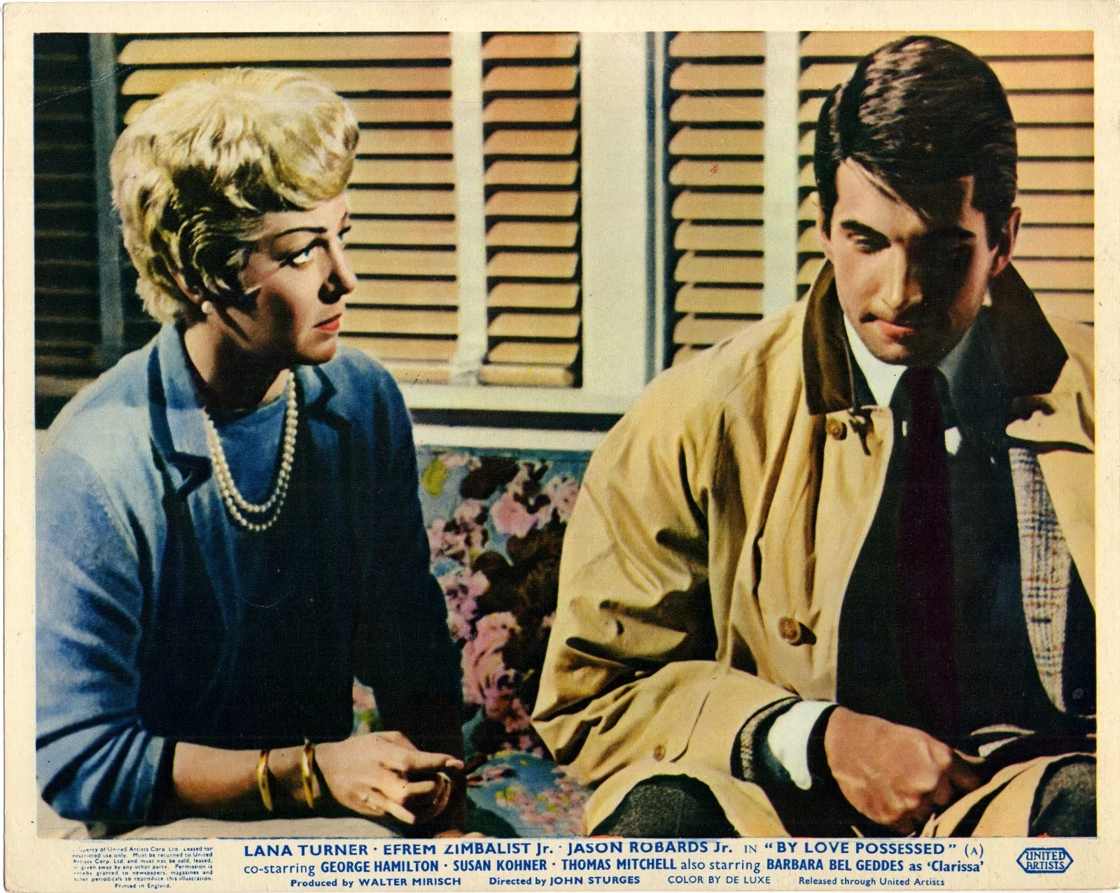 BY LOVE POSSESSED 1961 Lana Turner, Jason Robards 2 10x8 LOBBY CARDS, изображение 2