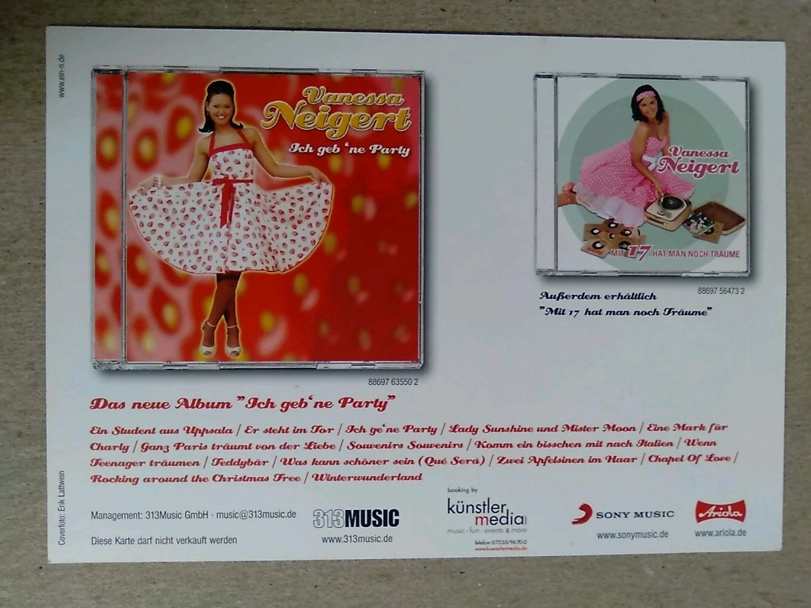 Vanessa Neigert German Singer Autographed 6x4 Flyer Signed, image 4