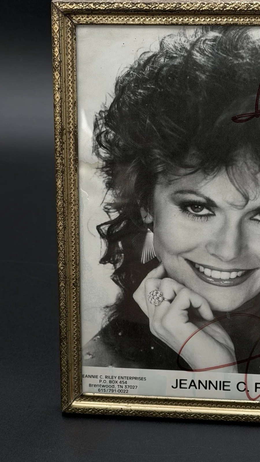 Vintage Jeannie C. Riley Signed Framed Promo Photo Country Music Auto, изображение 3