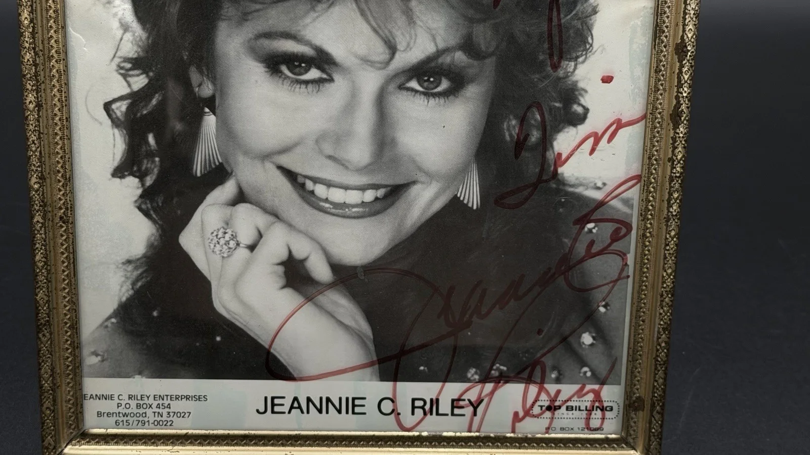 Vintage Jeannie C. Riley Signed Framed Promo Photo Country Music Auto, изображение 5