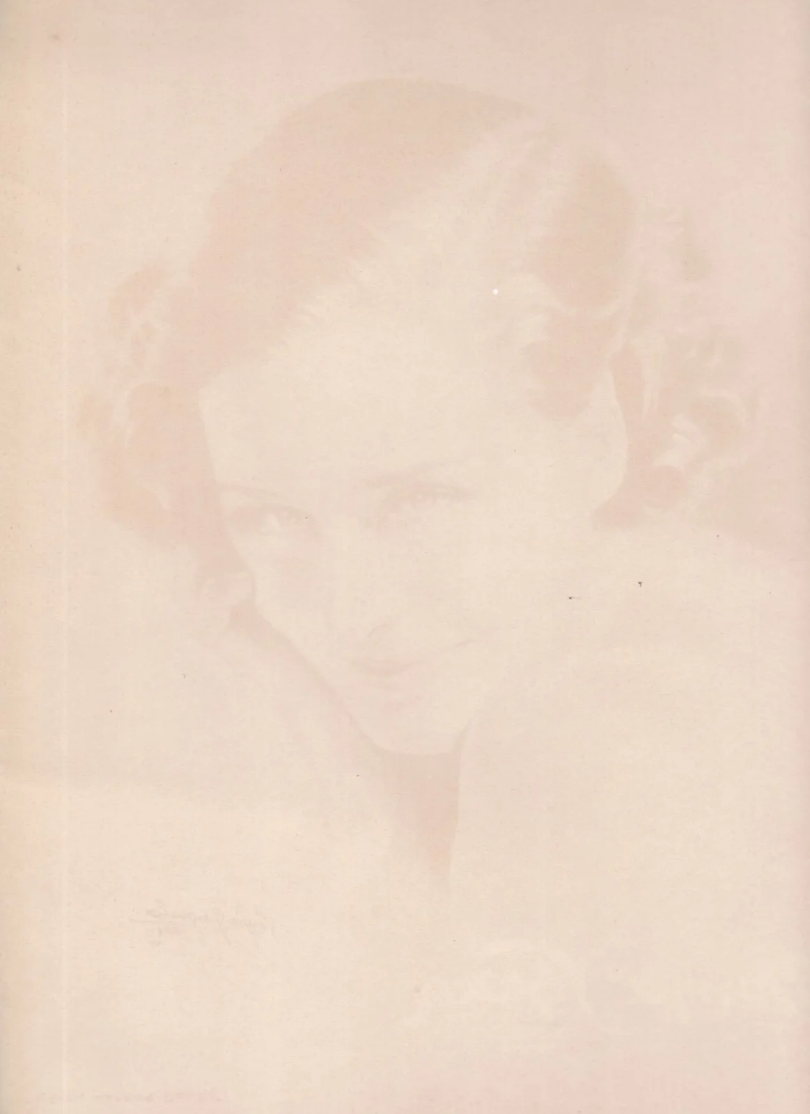 Vintage NORMA SHEARER Sergio Gargiulo "Coloured Portrait" 1930s, изображение 2