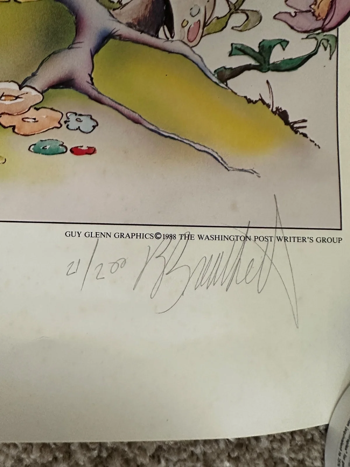 Berkeley Breathed — Opus Vintage Diet Bloom County Poster Berkely Breathed signed 21/200, изображение 3