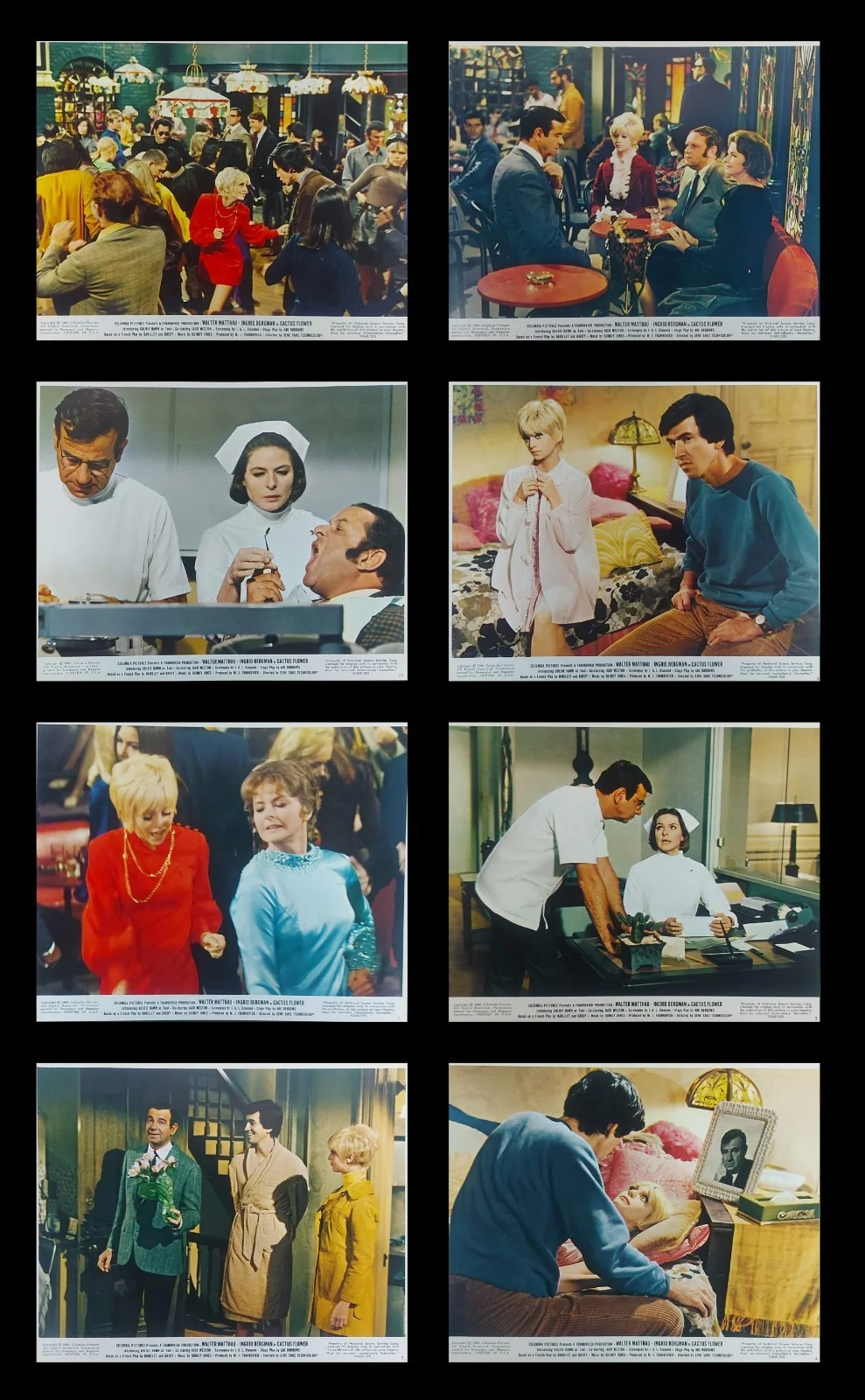CACTUS FLOWER ORIGINAL UK FOH LOBBY CARDS SET 1969, image 2