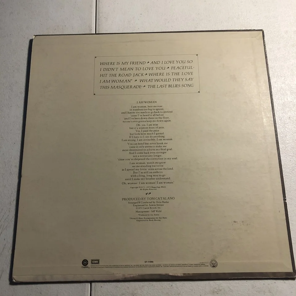 Helen Reddy I am woman vinyl record, изображение 2