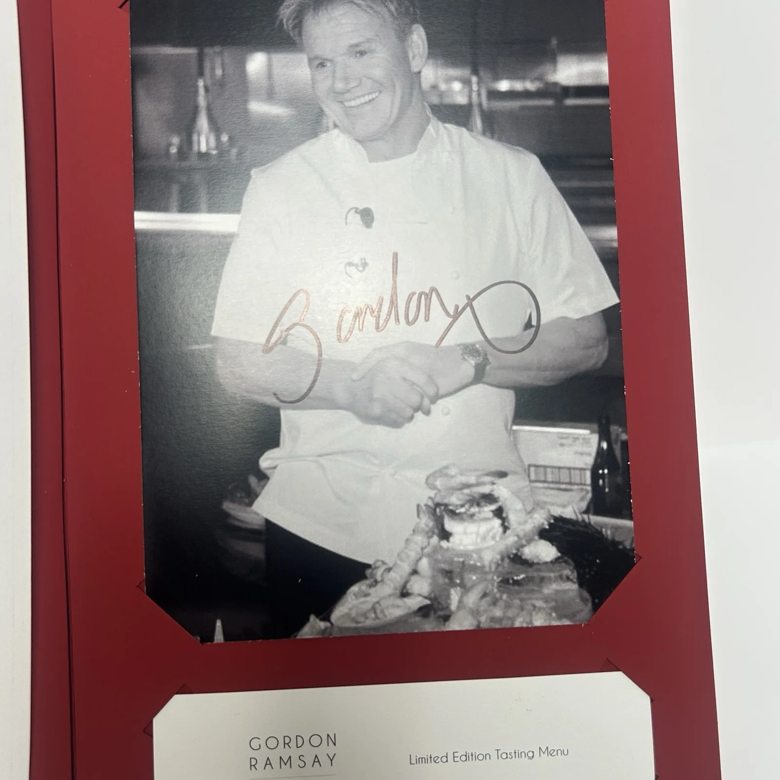 Gordon Ramsay Hand Signed Autograph Photo + Steak Restaurant Tasting Menu, image 5