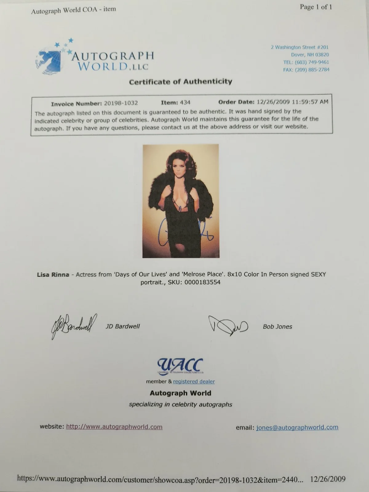 Lisa Rinna Signed Autographed 8x10" Photograph AW COA Melrose Place Sexy, изображение 4