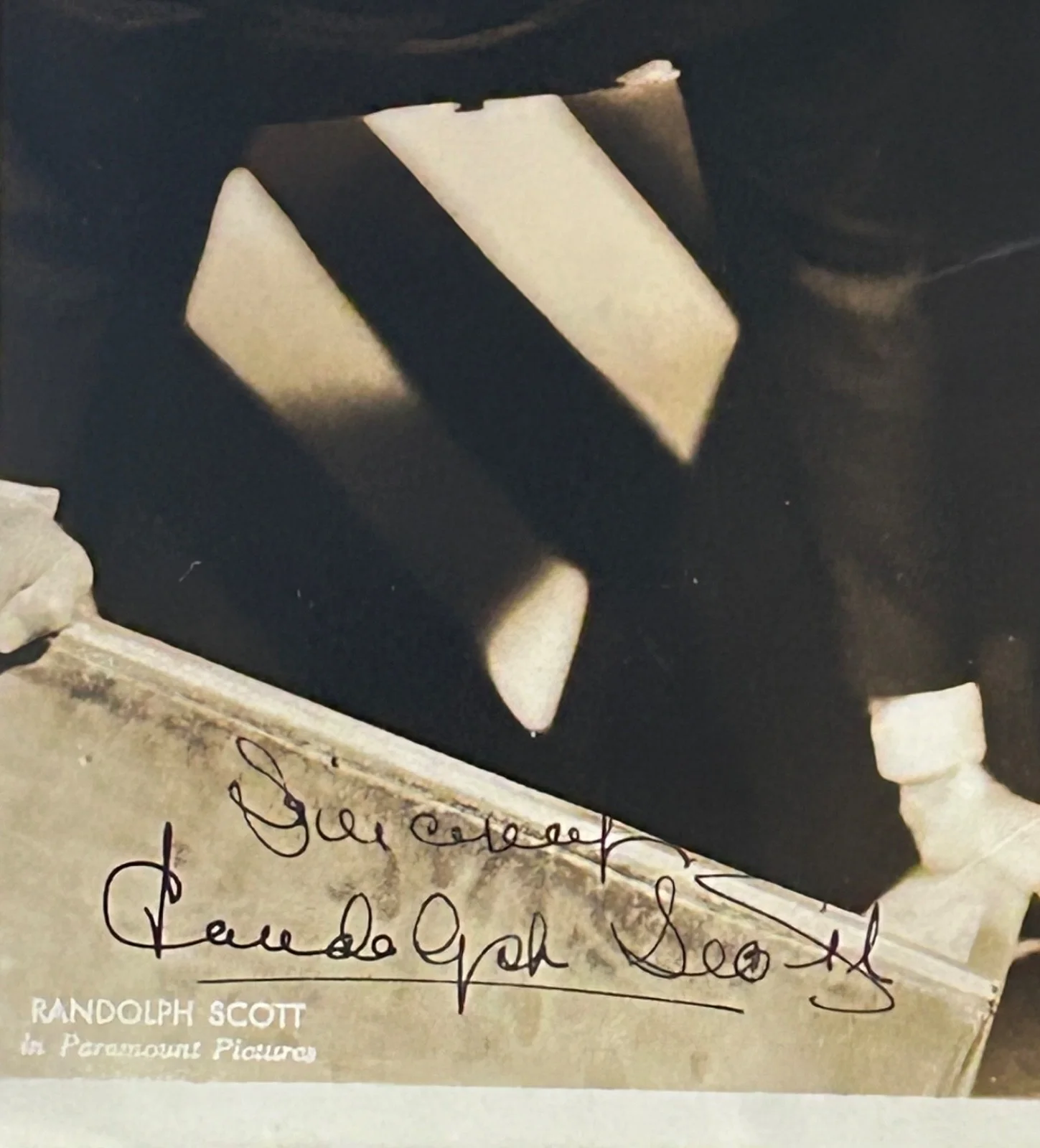 RANDOLPH SCOTT—SIGNED PHOTO—ASTAIRE•CARY GRANT•Boetticher+Peckinpah MAE WEST•SHE, изображение 3