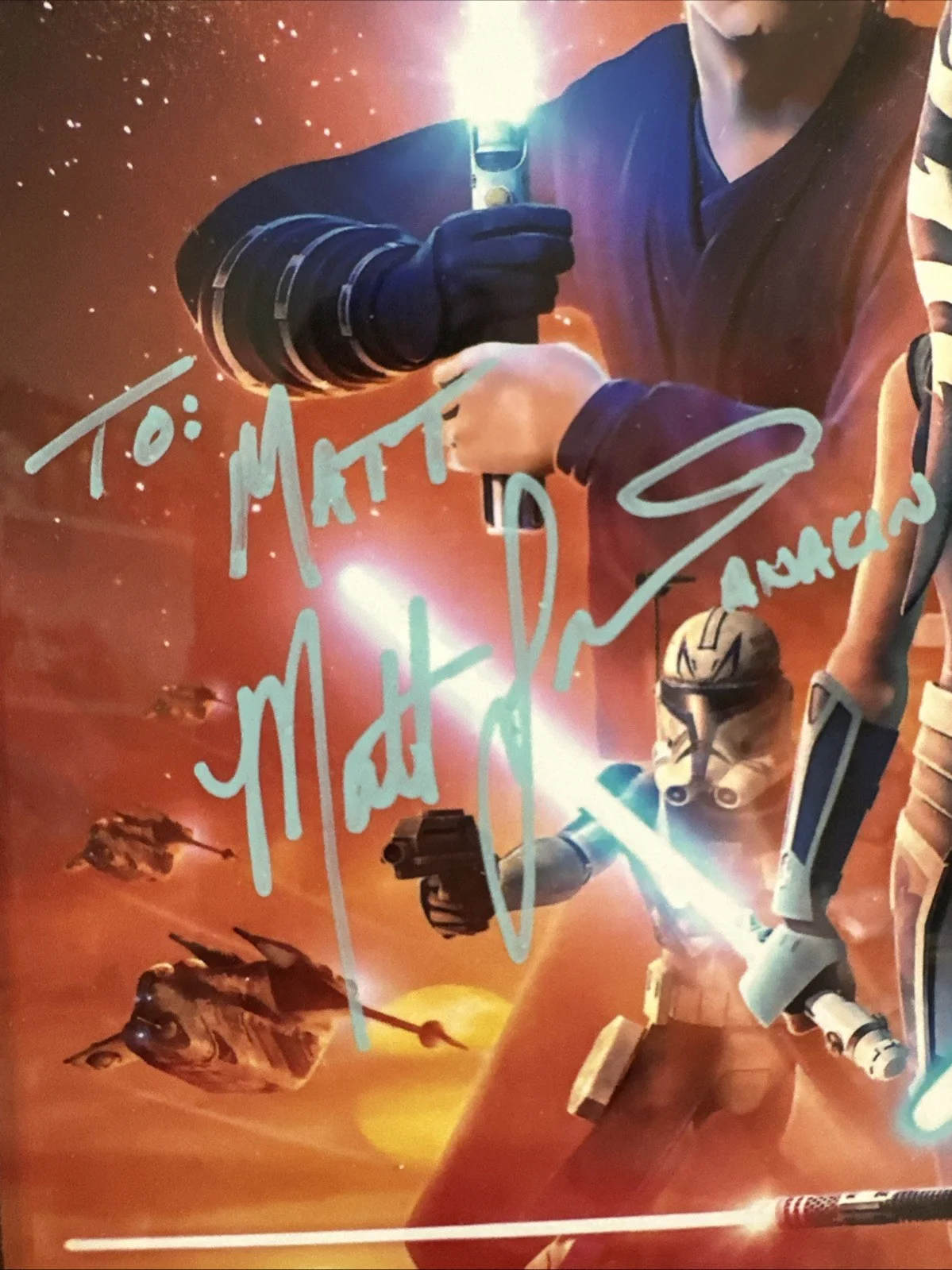 Star Wars: The Clone Wars Matt Lanter SIGNED 8x10, image 2