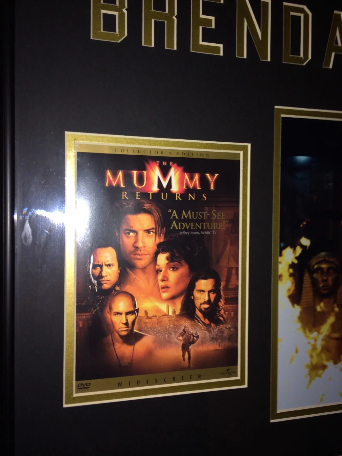 BRENDAN FRASER — BRENDAN FRASER FRAMED AUTOGRAPHED PHOTO THE MUMMY RETURNS, изображение 5