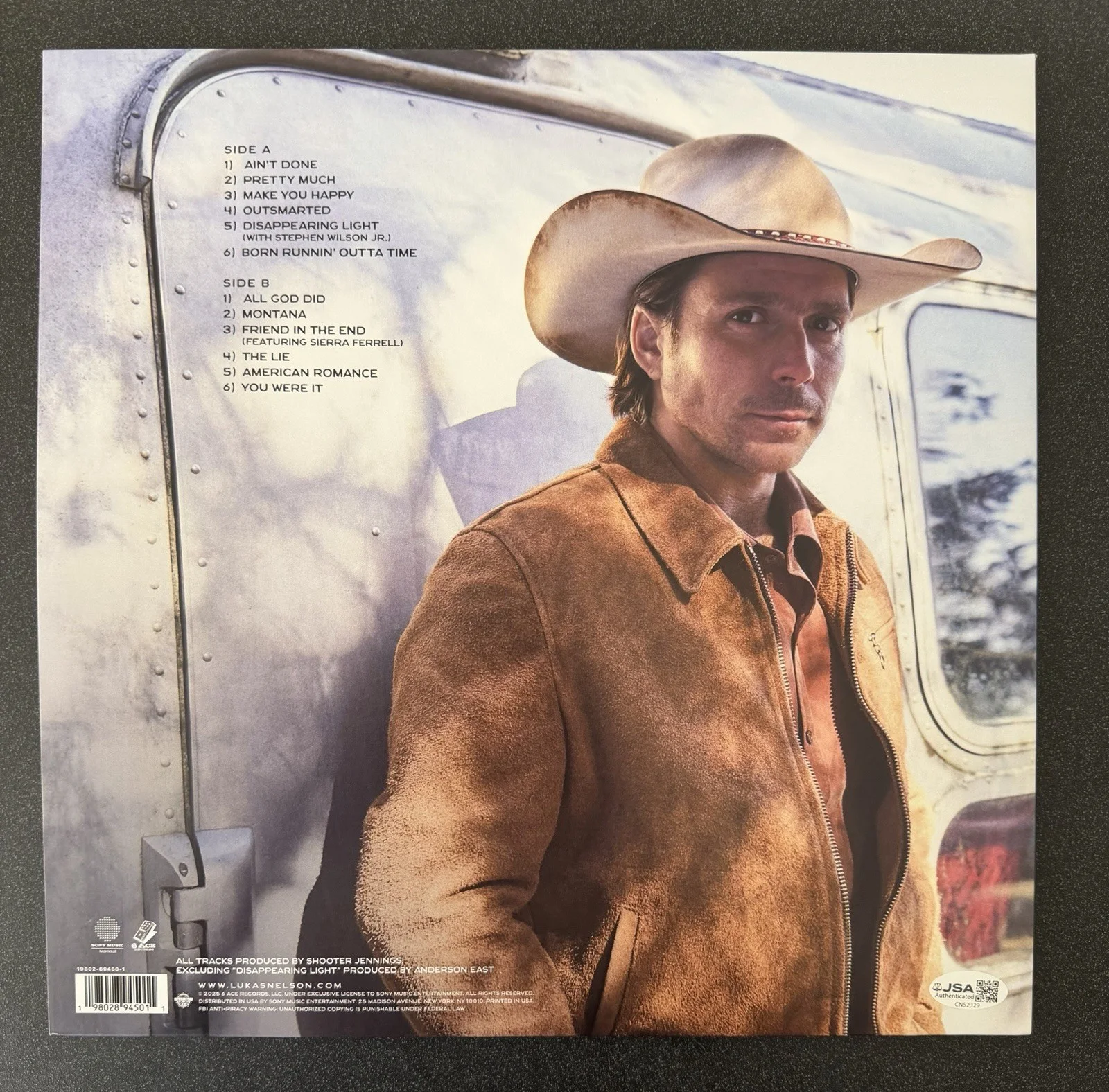 LUKAS NELSON SIGNED AMERICAN ROMANCE VINYL LP +DISSAPEARING LIGHT INSC PROOF JSA, image 5