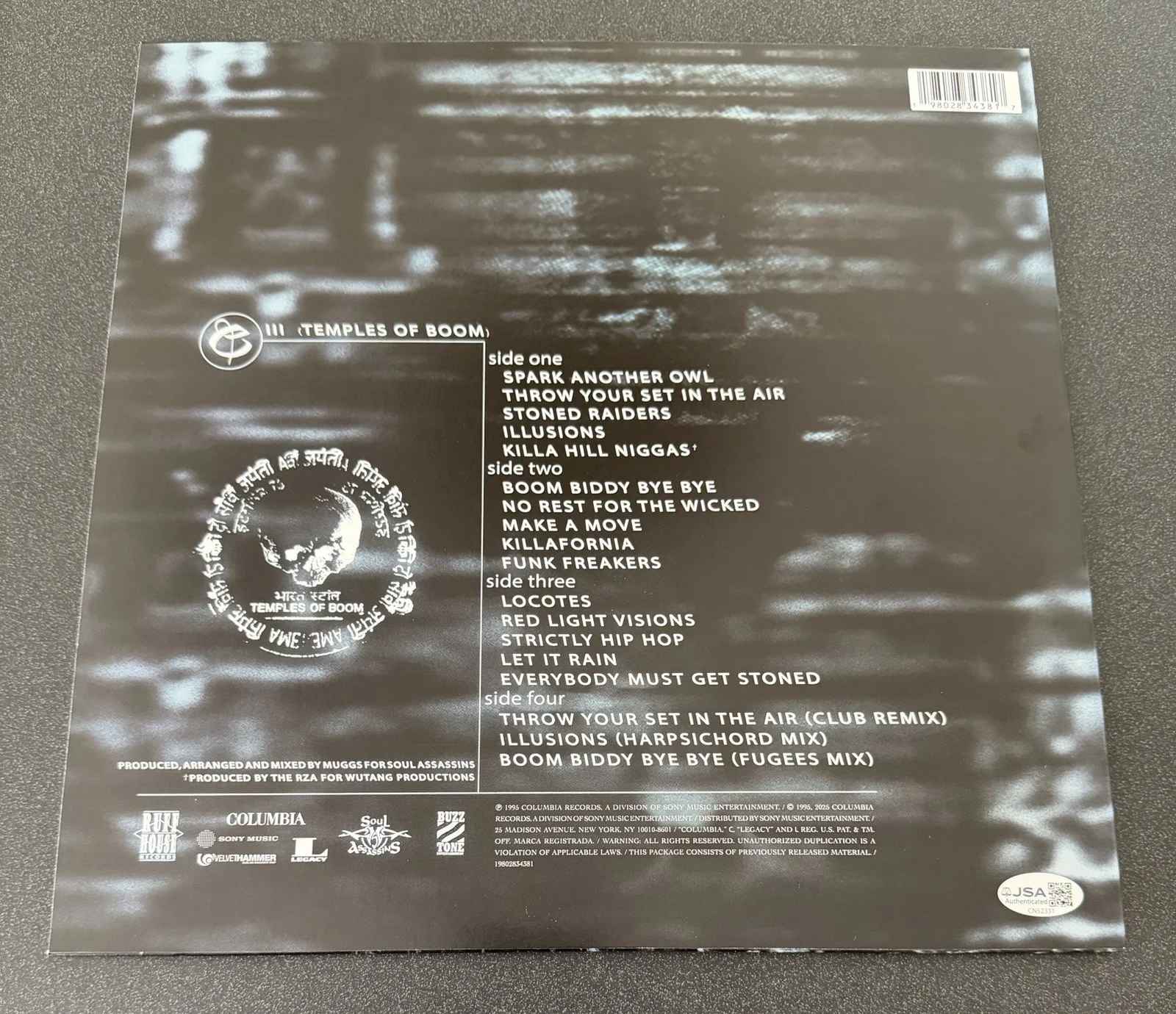 B-REAL, SEN DOG & ERIC BOBO SIGNED CYPRESS HILL TEMPLES OF BOOM VINYL LP JSA COA, изображение 3