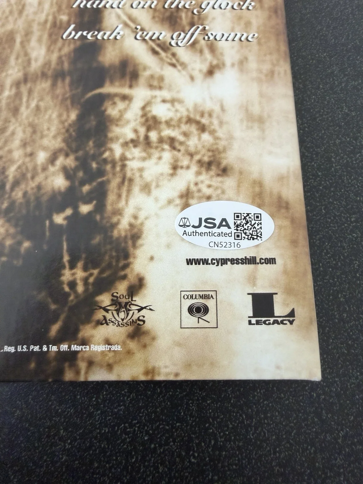 B-REAL, SEN DOG & ERIC BOBO SIGNED CYPRESS HILL ‘BLACK SUNDAY’ VINYL LP JSA COA, изображение 4