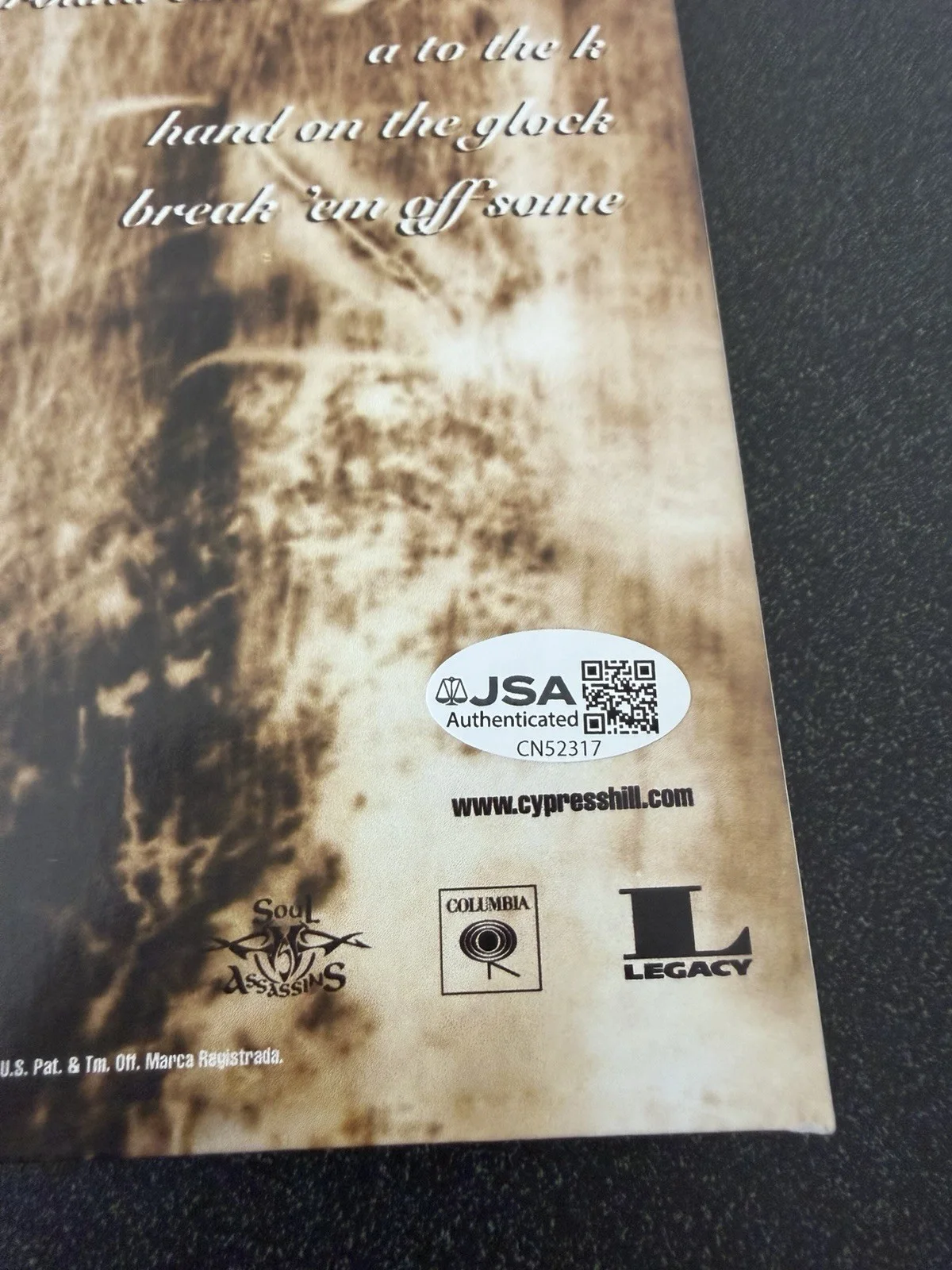 B-REAL, SEN DOG & ERIC BOBO SIGNED CYPRESS HILL ‘BLACK SUNDAY’ VINYL LP JSA COA, image 4