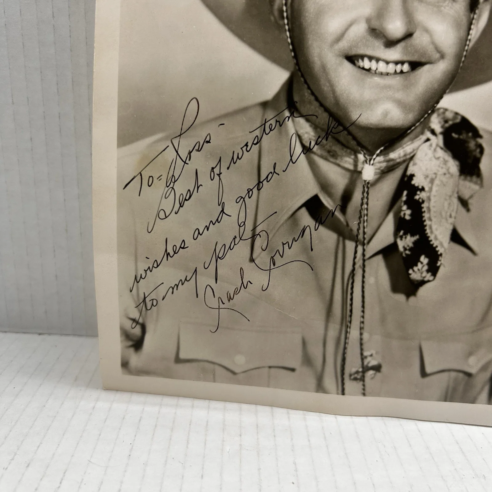 Vintage RAY CRASH CORRIGAN Signed AUTOGRAPH PHOTO Western COWBOY Film Movie Star, изображение 2