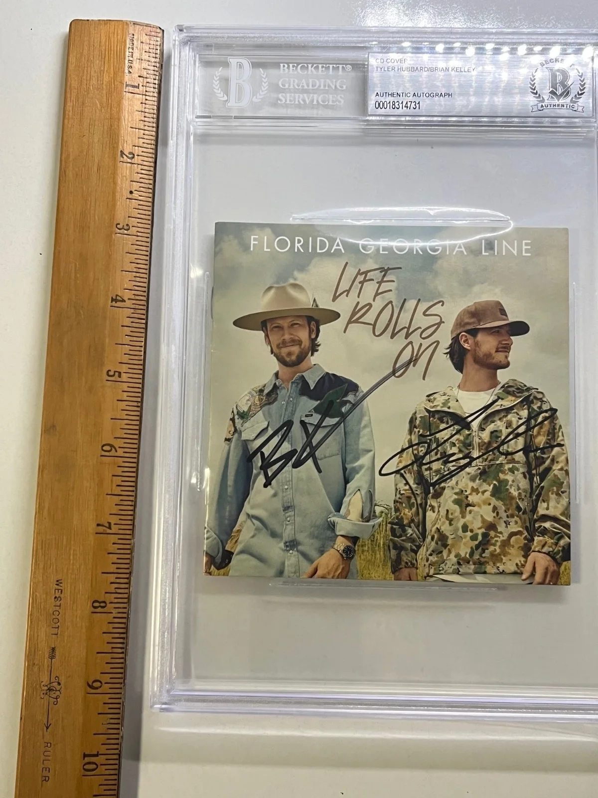 Florida Georgia Line Signed Life Rolls On CD Cover Beckett Authenticated Auto, image 5