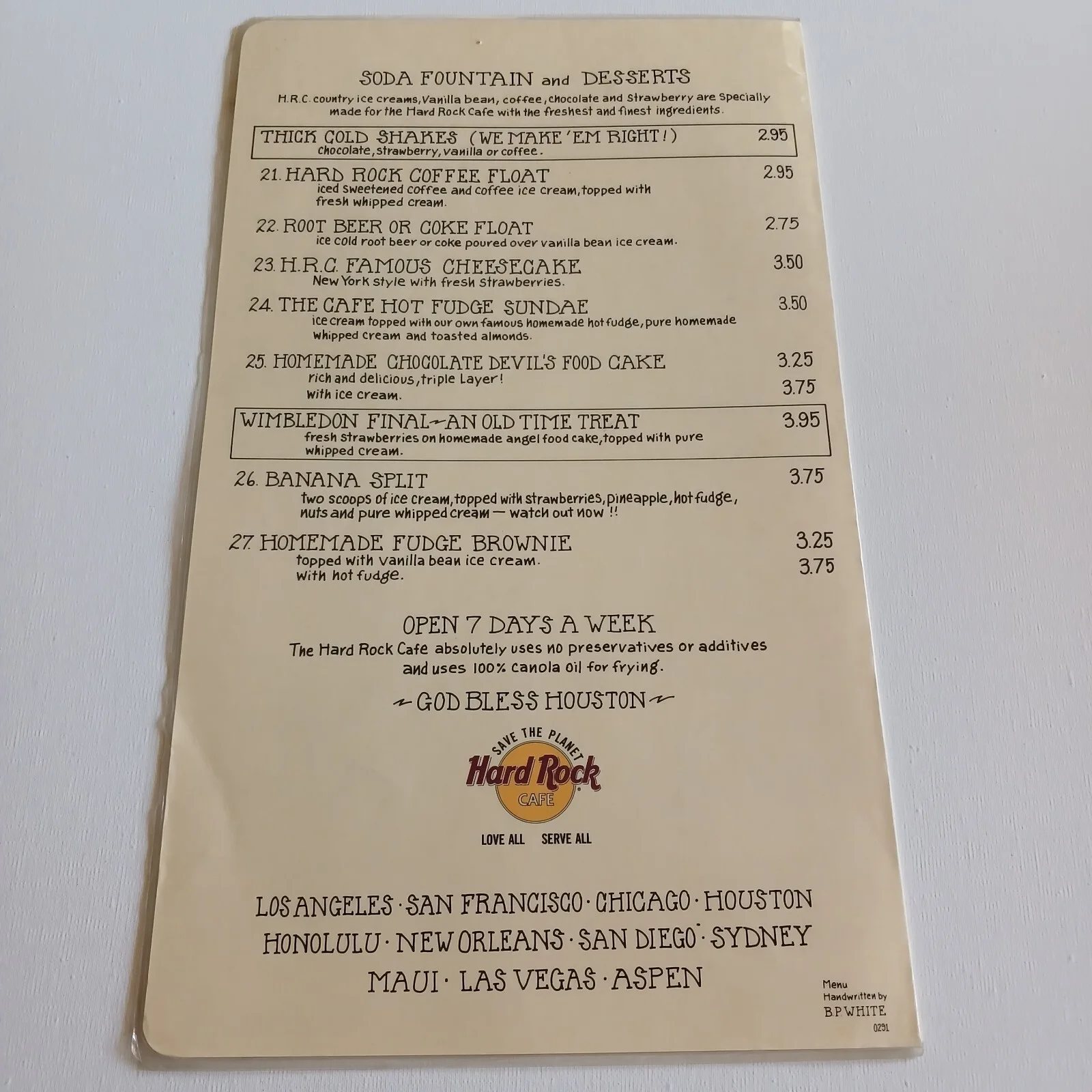 Autograph Temptations Signed Hard Rock Cafe Houston Menu Original Otis Williams, image 2