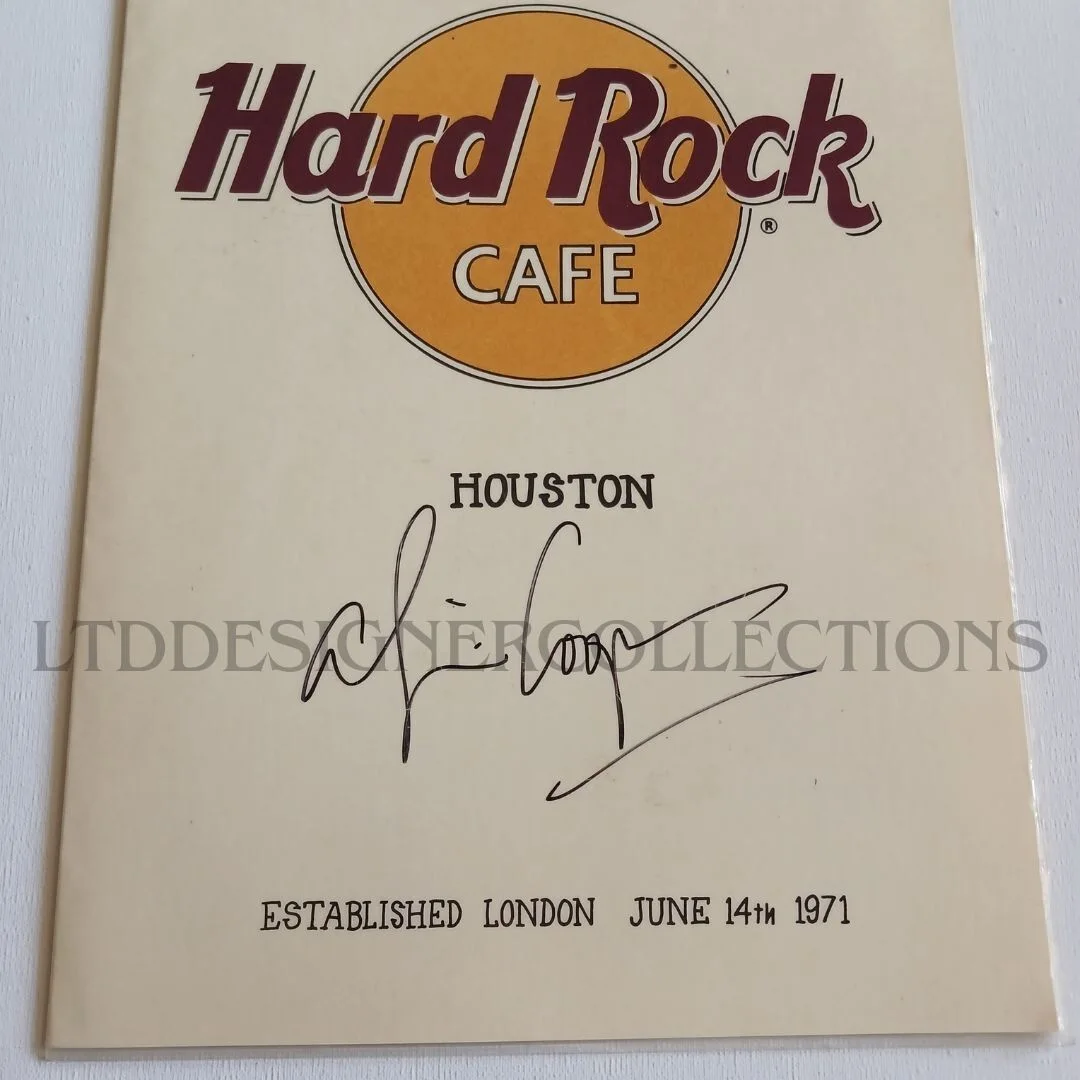 Autograph Alice Cooper Signed Signature Hard Rock Cafe Houston Original 90s, изображение 2