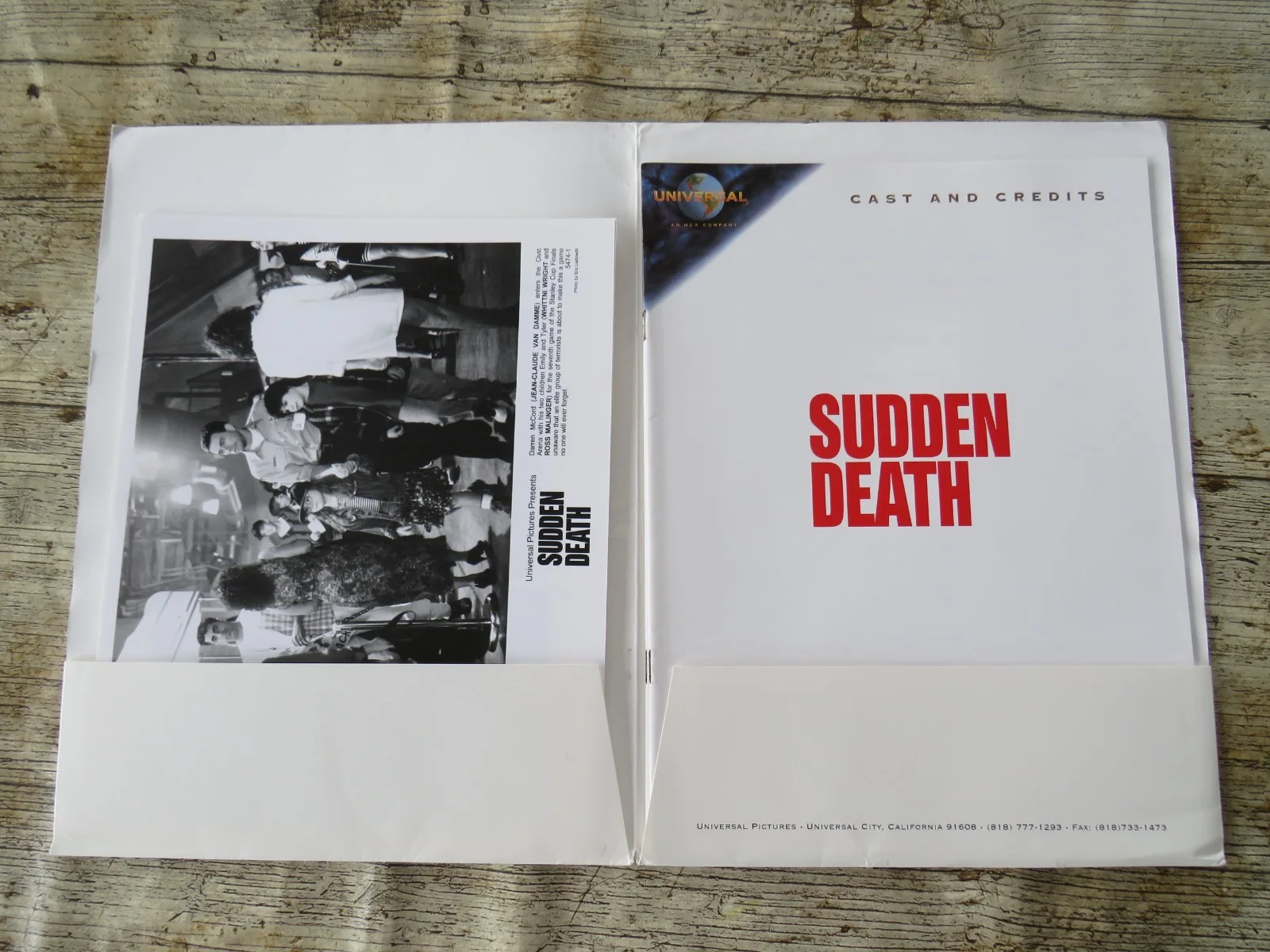 SUDDEN DEATH ORIGINAL 1995 CINEMA FILM PRESS KIT Jean-Claude Van Damme 6 PHOTOS, изображение 2