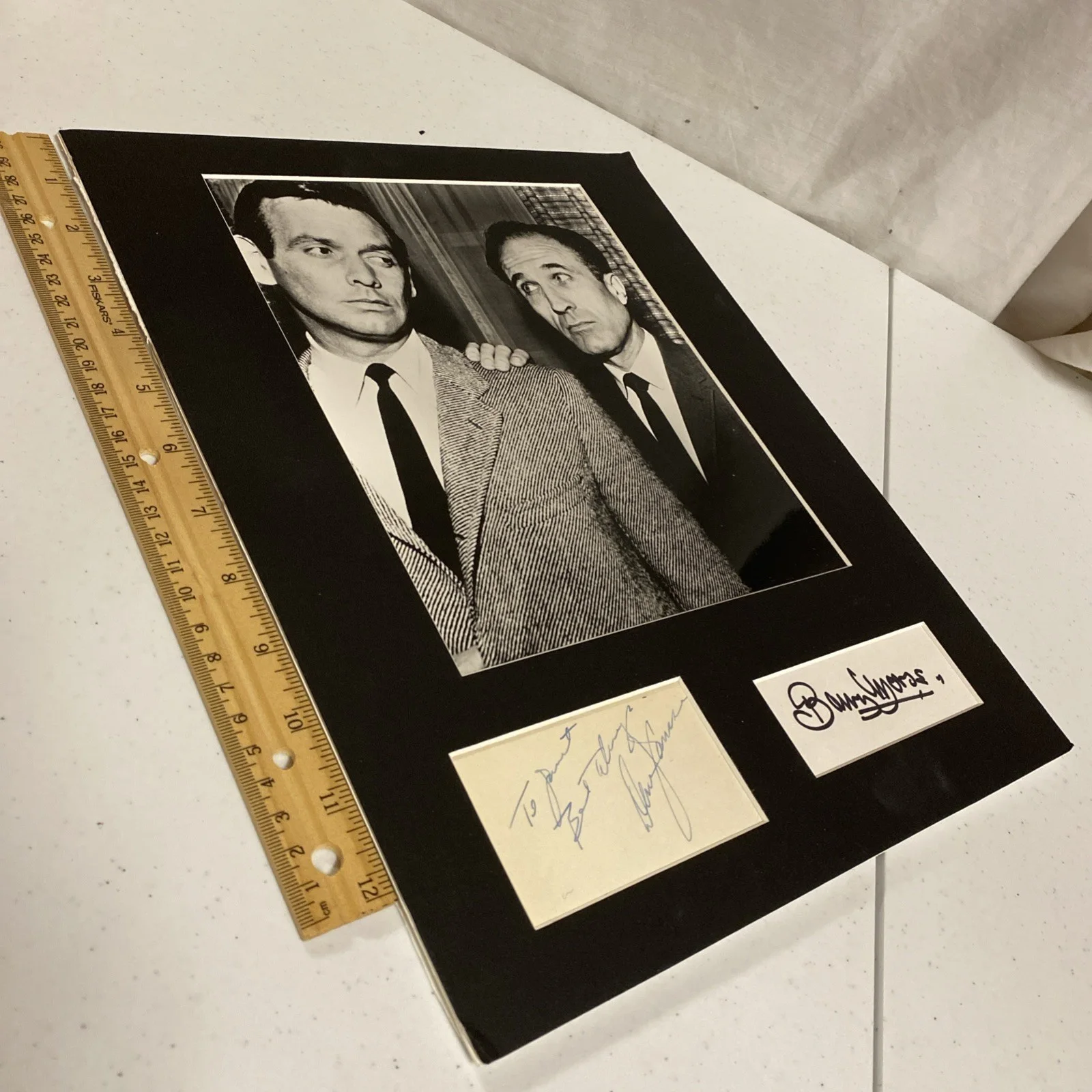 David Janssen, Barry Morse — THE FUGITIVE TV SHOW Cast Autograph Display SIGNED DAVID JANSSEN BARRY MORSE COA, изображение 4