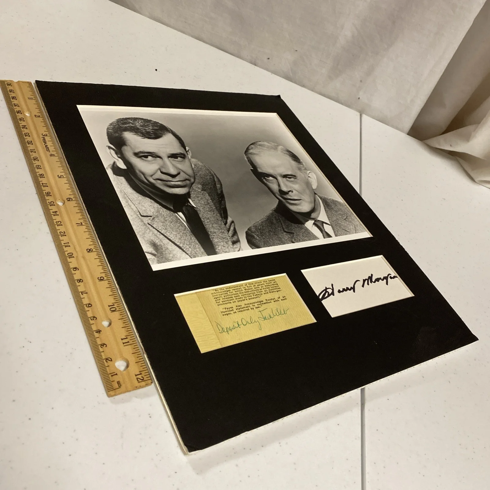 Jack Webb — DRAGNET Autograph Signed CAST PHOTO MATTED Jack Webb Harry Morgan 100% AUTH COA, image 4