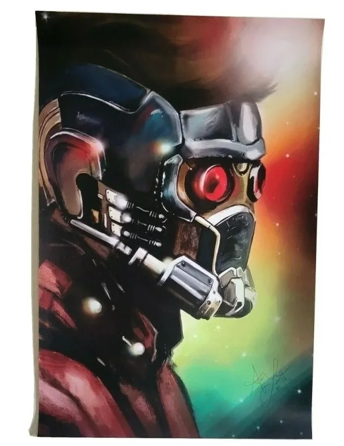 Marvel Star Lord Guardians of the Galaxy Poster Signed by Artist, изображение 3