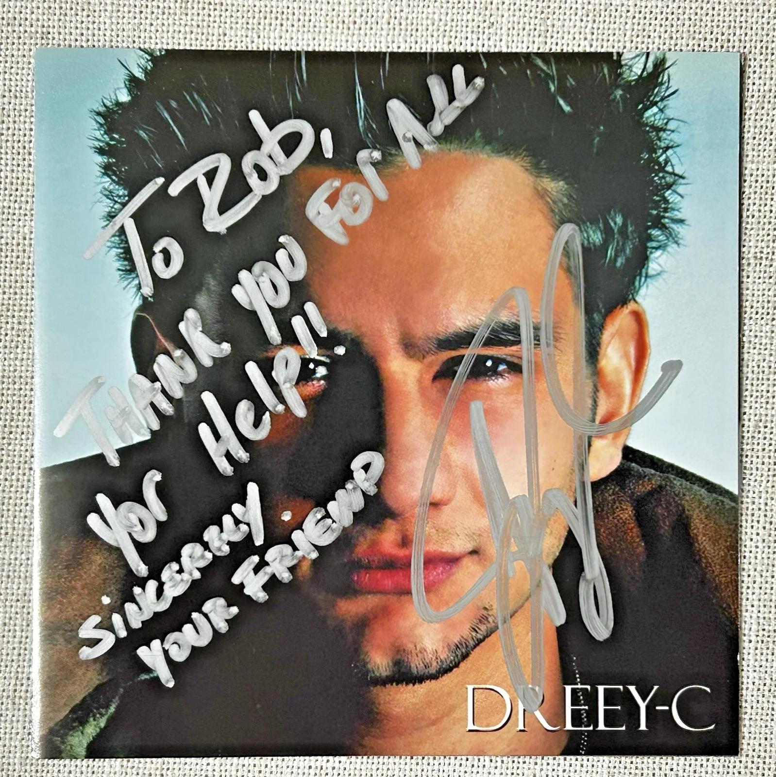 Rare Drey-C Andre Caram Signed Alternate Cover CD Dreey-C With Thank You Letter, изображение 2