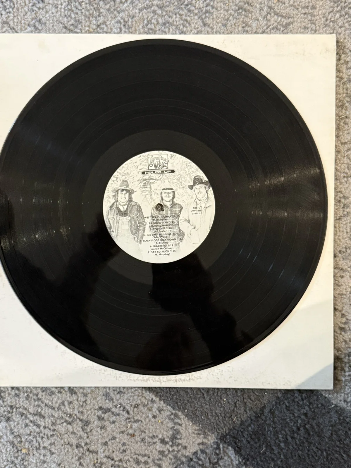 THREE FACES WEST – HOLED UP AUTOGRAPHED LP RARE FULL BAND SIGNED COPY VG+/VG+, image 5