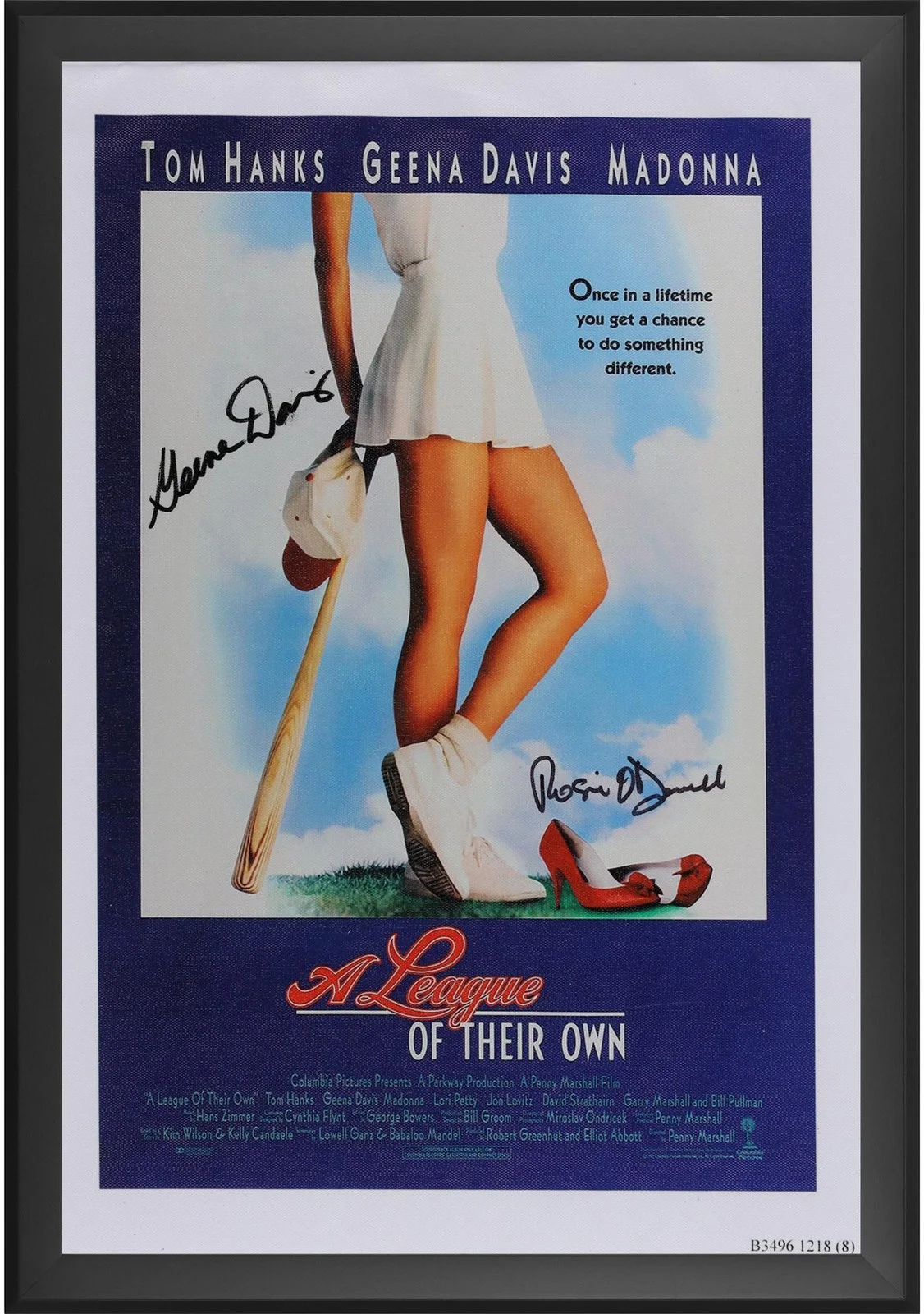 Rosie O'Donnell — Gena Davis & Rosie O'Donnell A League of Their Own Framed Signed 20x30 Poster