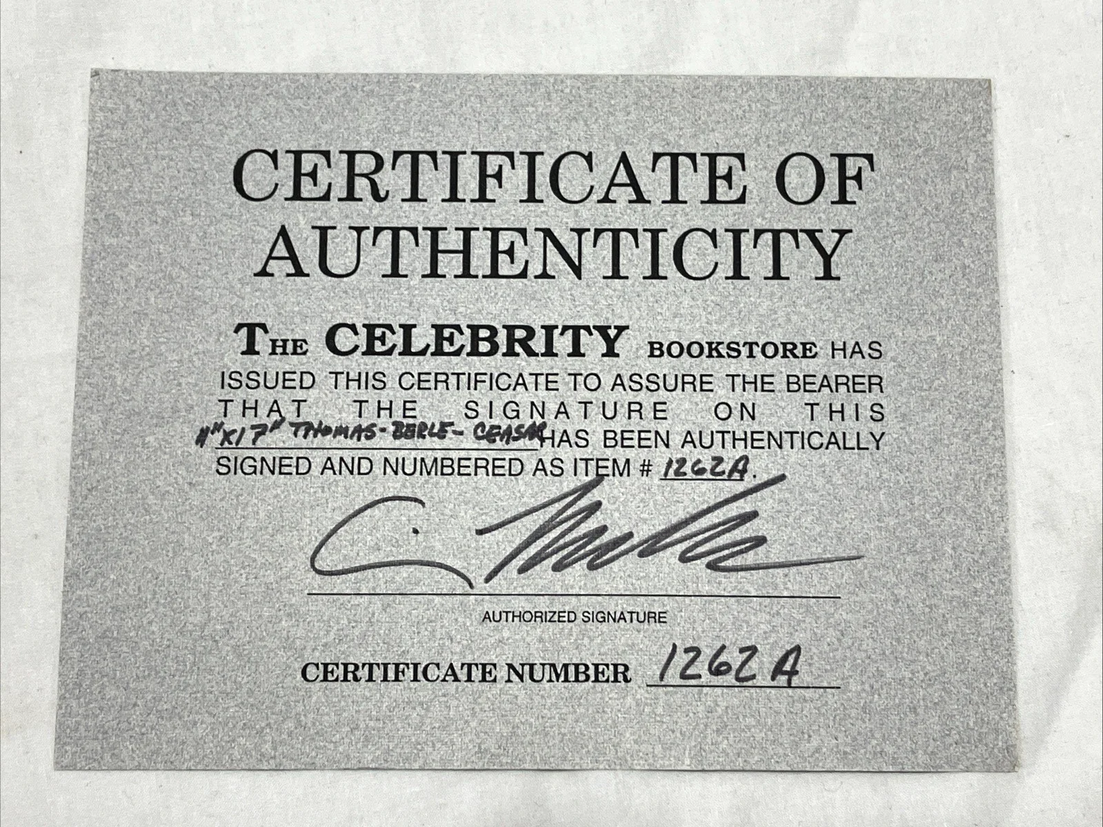 Danny Thomas, Sid Caesar — Danny Thomas, Sid Caesar Signed Photo w/ Milton Berle COA, image 4