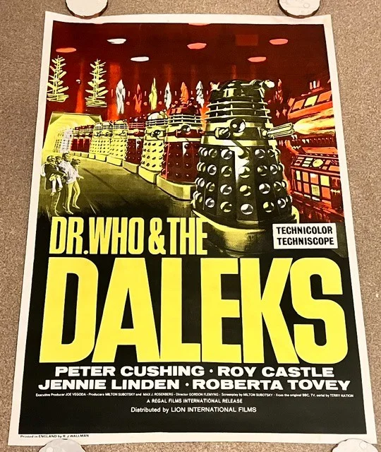 Dr Who & The Daleks ORIG Lion Int '65 Promo Film Poster COA Peter Cushing Sci Fi, изображение 2