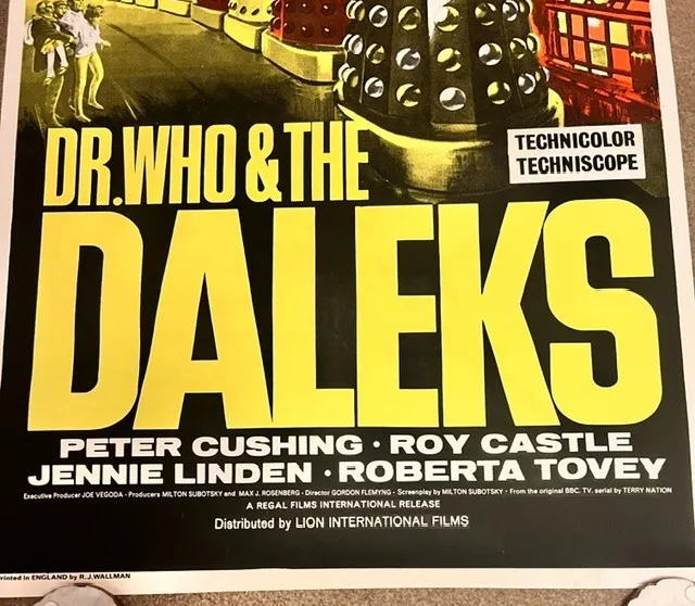 Dr Who & The Daleks ORIG Lion Int '65 Promo Film Poster COA Peter Cushing Sci Fi, изображение 4