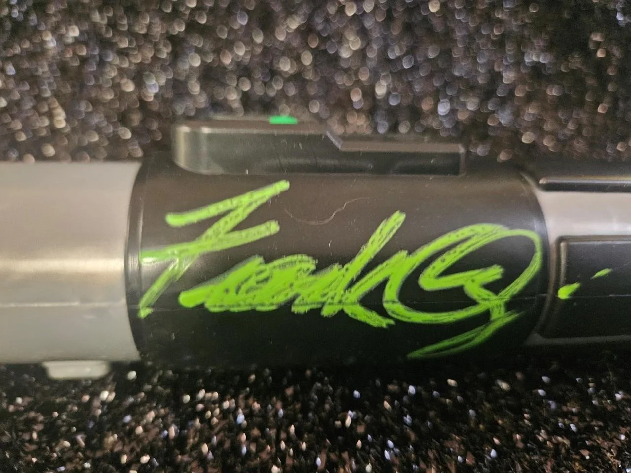 FRANK OZ — FRANK OZ YODA HAND SIGNED AUTOGRAPHED STAR WARS GREEN LIGHTSABER TOY REAL W/ COA, image 3