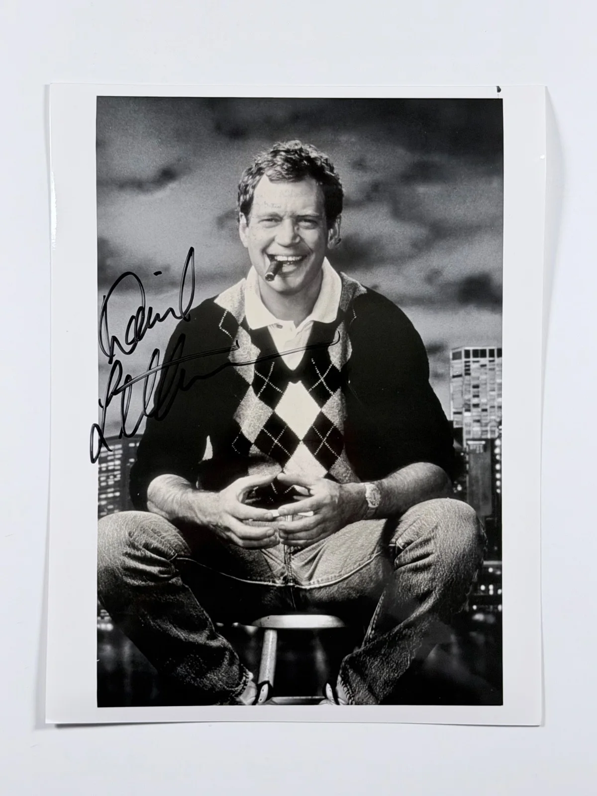 David Letterman — David Letterman Signed Autograph 7x9 Photo Late Night TV Comedy Memorabilia